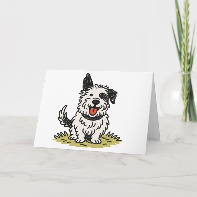 Puppy Greeting card Dankeskarte (Vorderseite)
