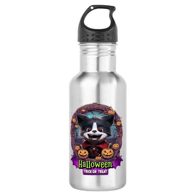 Puppy Halloween-Kostüm Edelstahlflasche (Vorderseite)