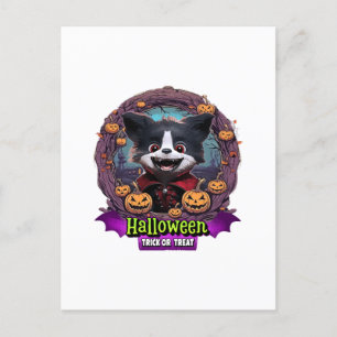 Puppy Halloween-Kostüm Postkarte