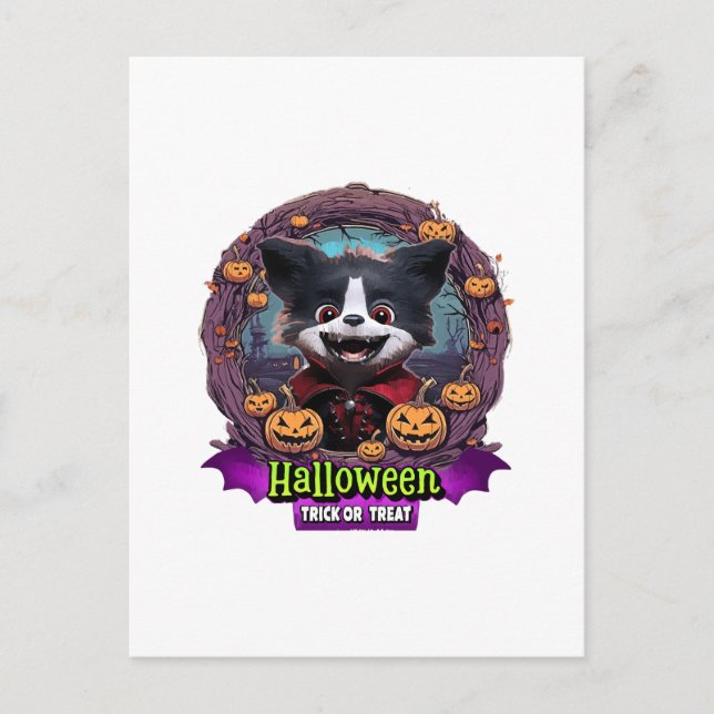 Puppy Halloween-Kostüm Postkarte (Vorderseite)