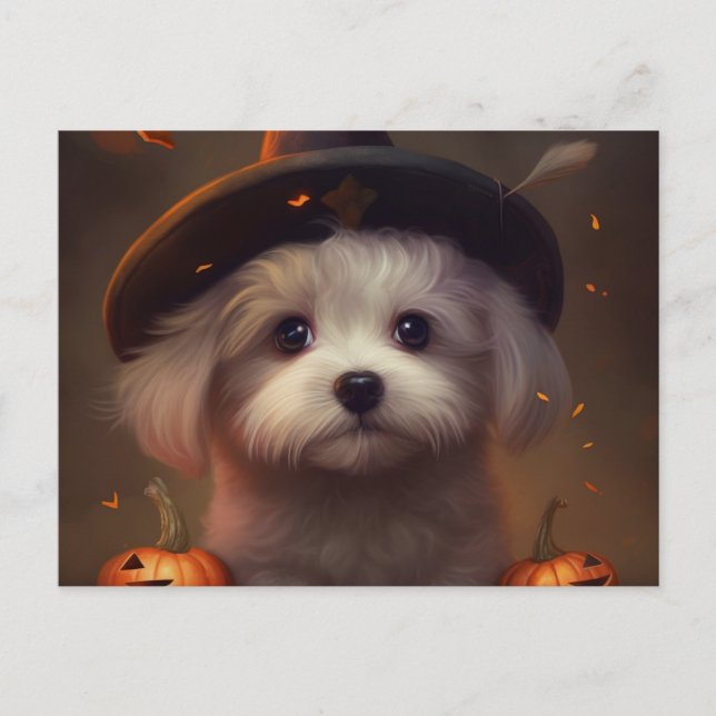 Puppy-Halloween-Postkarten Postkarte (Vorderseite)