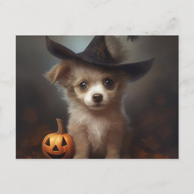 Puppy-Halloween-Postkarten Postkarte (Vorderseite)