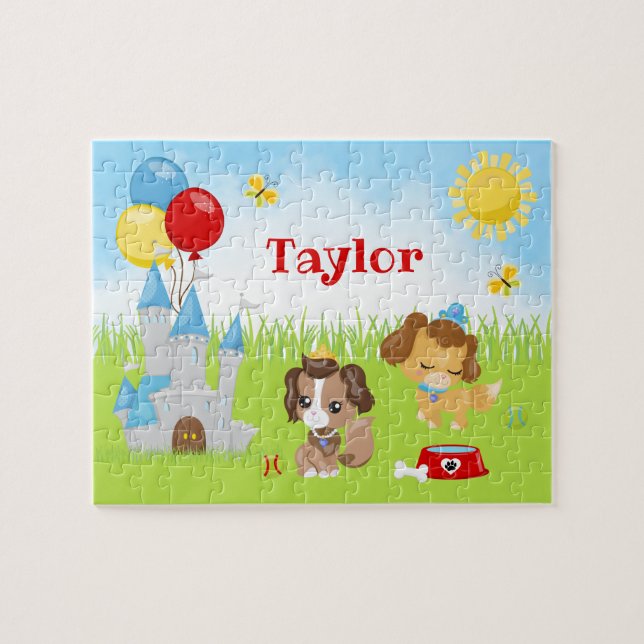 Puppy Hogs Castle Blue and Red Jigsaw Puzzle (Horizontal)