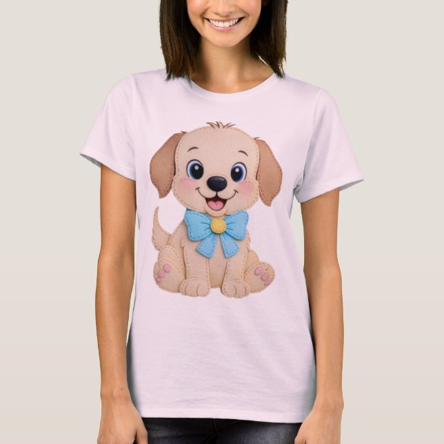 Puppy Hund Patchwork T-Shirt (Vorderseite)