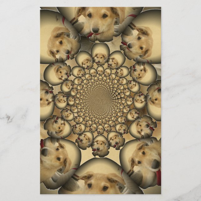 Puppy Kaleidoskop Art Print Briefpapier (Vorderseite)