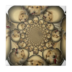 Puppy Kaleidoskop Art Print Fliese