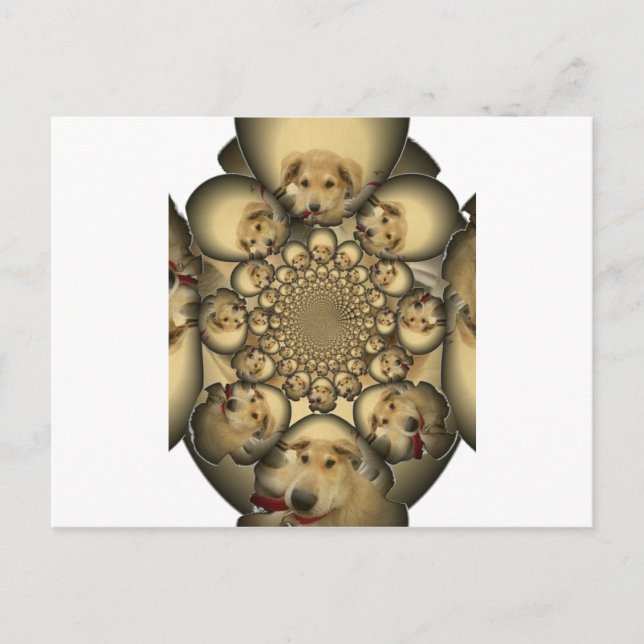 Puppy Kaleidoskop Art Print Postkarte (Vorderseite)