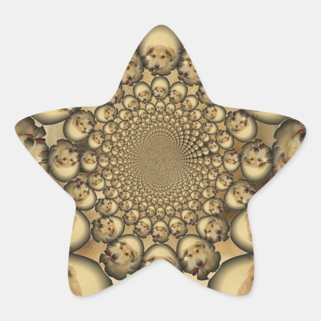 Puppy Kaleidoskop Art Print Stern-Aufkleber (Vorderseite)