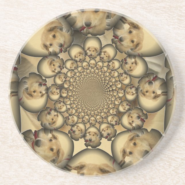 Puppy Kaleidoskop Art Print Untersetzer (Vorne)