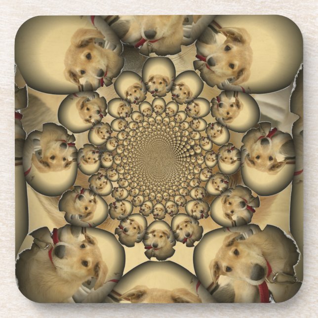 Puppy Kaleidoskop Art Print Untersetzer (Vorderseite)