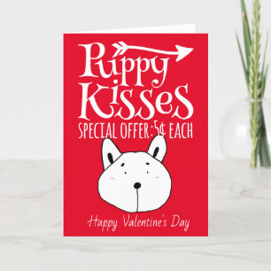 Puppy Kisses Valentine Card Feiertagskarte