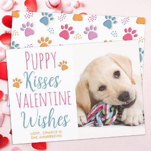 Puppy Kisses Valentinstag Pet Puppy Dog Foto Feiertagskarte