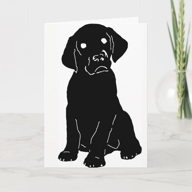 Puppy Lab Love Card w/Custom Message! Dankeskarte (Vorderseite)
