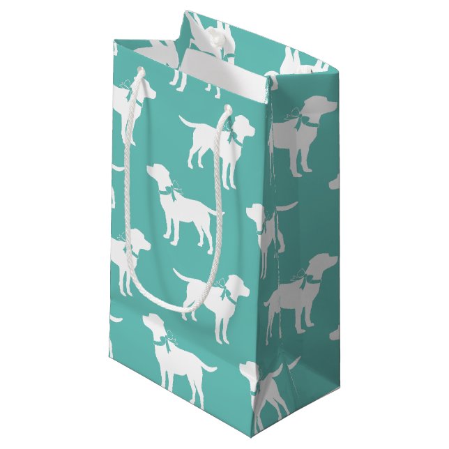 Puppy-Labrador-Hund Kleine Geschenktüte (Vorderseite Schrägansicht)