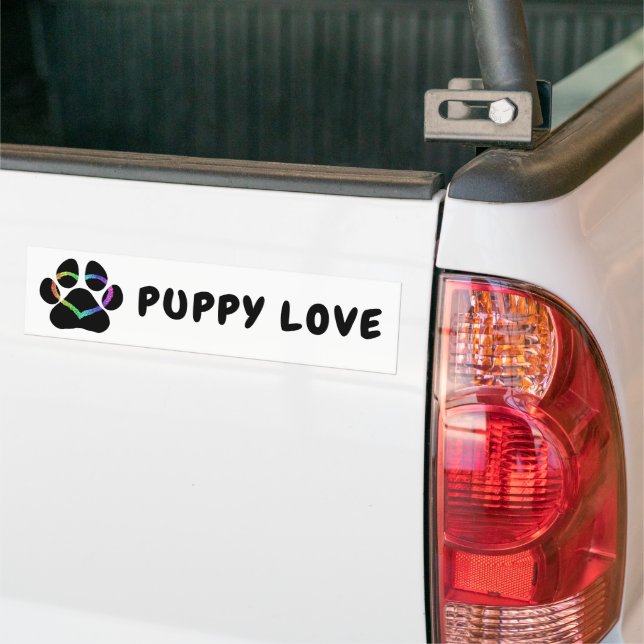PUPPY LIEBE Black Autoaufkleber (Auf Lkw)