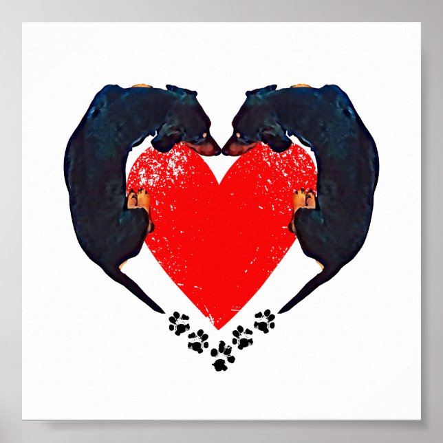 'Puppy Liebe' Dex Art Print Poster (Vorne)