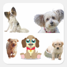 Puppy Love Awesome Pack Quadratischer Aufkleber