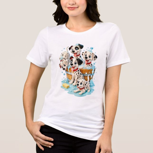 Puppy Love Graphic Ladies T-Shirt Tri-Blend Shirt (Vorderseite)