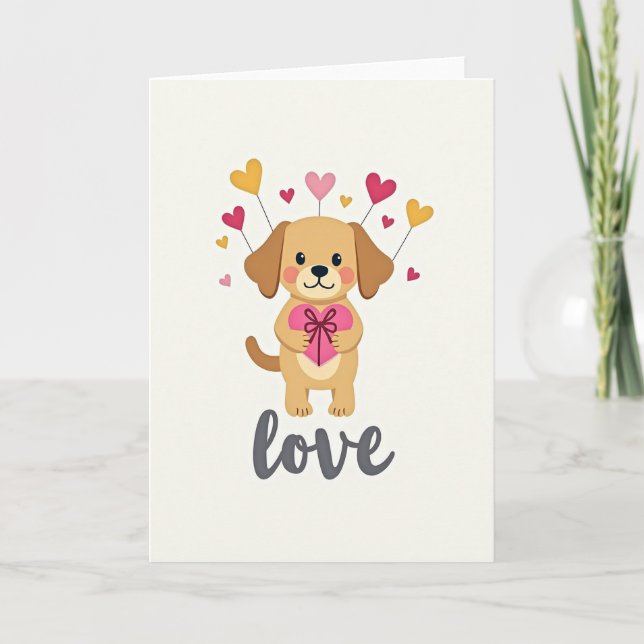 Puppy Love Heartfelt Card Karte (Vorderseite)