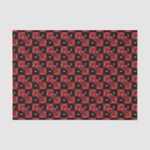 Puppy-Lover-Karo RED 02-GEWEBE-WRAPPING-PAPIER Seidenpapier