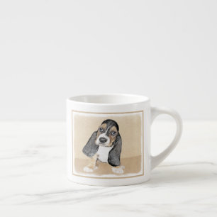 Puppy-Malerei im Basset-Hund - Original Hundeschic Espressotasse