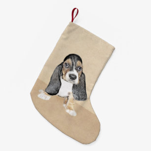 Puppy-Malerei im Basset-Hund - Original Hundeschic Kleiner Weihnachtsstrumpf