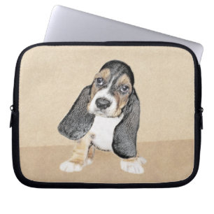 Puppy-Malerei im Basset-Hund - Original Hundeschic Laptopschutzhülle