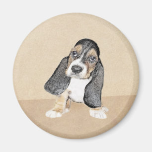 Puppy-Malerei im Basset-Hund - Original Hundeschic Magnet