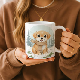 Puppy Mug, Watercolor Dog Gift, Cozy Animal Art, W Kaffeetasse