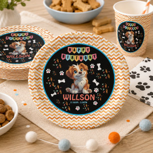 Puppy Party Geburtstag Süße Kinder Hund Thema Pappteller