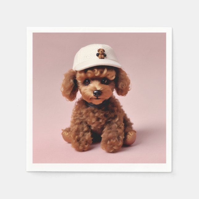 Puppy Party Pop” – Heliumballon Serviette (Vorderseite)