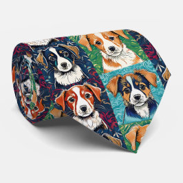 Puppy Pattern Neck Tie Krawatte