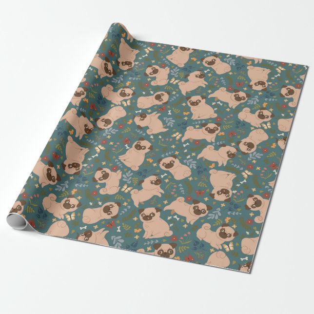 Puppy Pattern Wrapping Paper Geschenkpapier (Ungerollt)