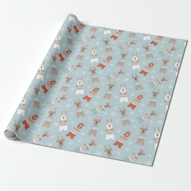 Puppy Pattern Wrapping Paper Geschenkpapier (Ungerollt)