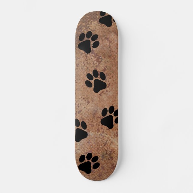 Puppy Paw Prints Skateboard (Vorderseite)