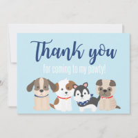 Puppy Pawty danke der Karte blau