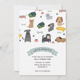 Puppy Pawty Dog Party Einladung
