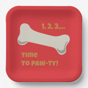 Puppy Pawty Geburtstag Pappteller