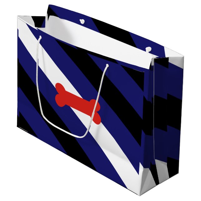 Puppy Play Pride-Flagge Große Geschenktüte (Vorderseite Schrägansicht)