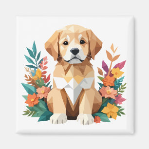 Puppy Playful Adorable Fun farbenfrohe glückliche Magnet