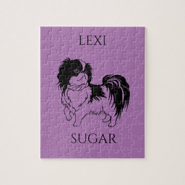 PUPPY PUZZLE. NAME DES KINDES UND HUNDES. PUZZLE (Vertikal)