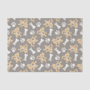 Puppy Scooby Doo Bone & Paw Print Pattern Seidenpapier