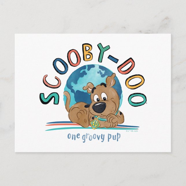 Puppy Scooby-Doo "One Groovy Pup" Postkarte (Vorderseite)