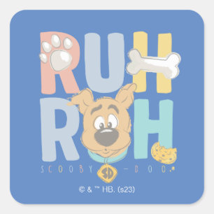 Puppy Scooby-Doo "Ruh Roh" Quadratischer Aufkleber