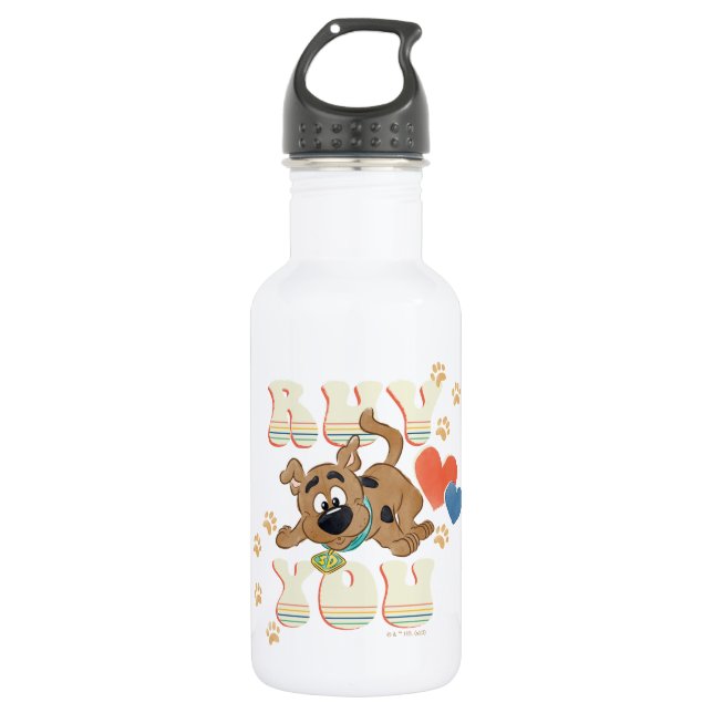 Puppy Scooby-Doo "Ruv You" Edelstahlflasche (Vorderseite)