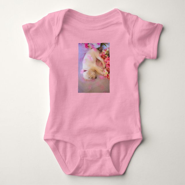 Puppy Sleepy Veil 01 Baby Strampler (Vorderseite)