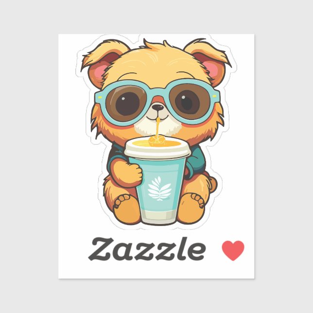 puppy with soda aufkleber (Blatt)