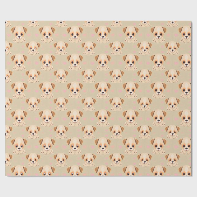 Puppy Wrapping Paper Geschenkpapier (Flach)
