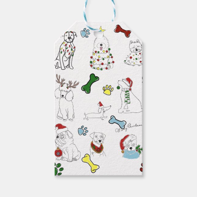 PUPPY XMAS TAG  GESCHENKANHÄNGER (Vorderseite)
