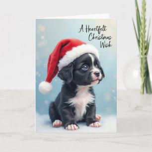 Puppys Weihnachtsmützenkarte Karte